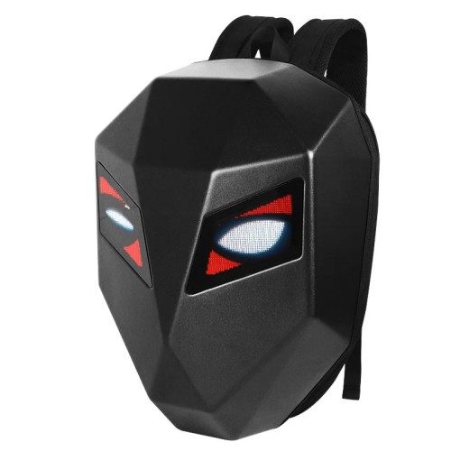 Hot Selling Smart Led Bag Amusing Waterproof Motorcycle Personality DIY Knight Mobile Led Display Led Eye Backpack 