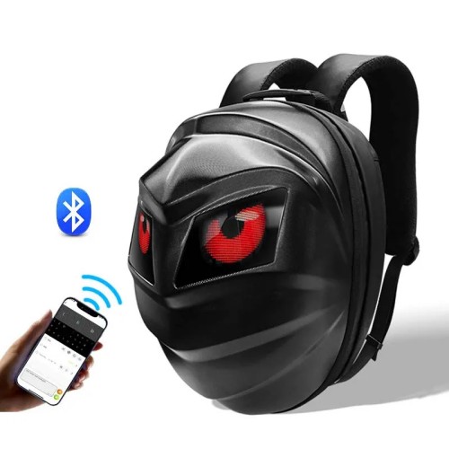 LED Backpack Laptop Travel Bag Motorcycle Riding Backpack Hard Shell Waterproof LED Bag With Eyes Programmable Screen