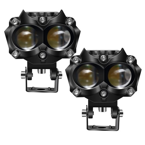 3 Colors All-In-One 60W Led Fog Auxiliary Headlight for Motorcycle 3 Lens Auxiliary Light Offroad 4X4 Led Driving Light 